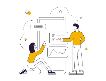 Illustration: Person customizing an app interface