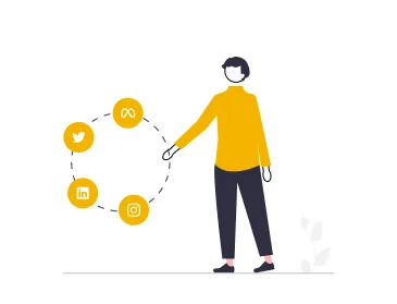 Illustration: Person connecting app integrations