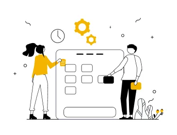 Illustration: Two people collaborating on a checklist