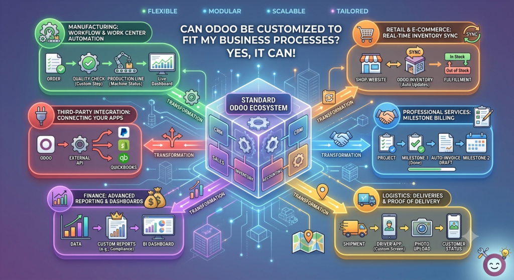 Odoo customization for business processes and workflows