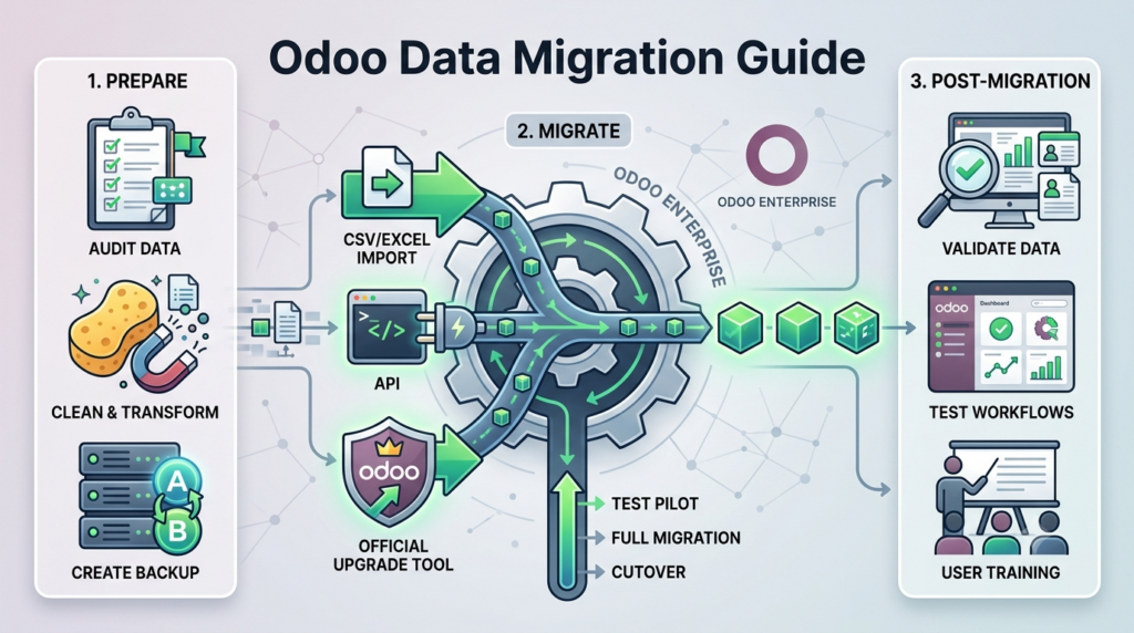 Odoo data migration process from legacy systems to Odoo ERP