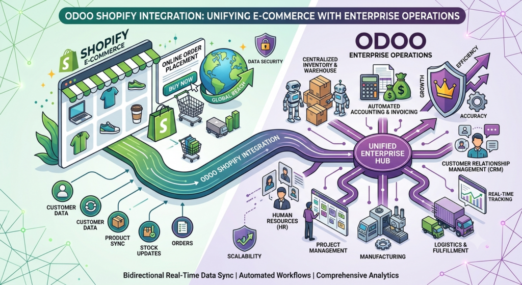 Odoo Shopify integration connecting e-commerce and ERP operations