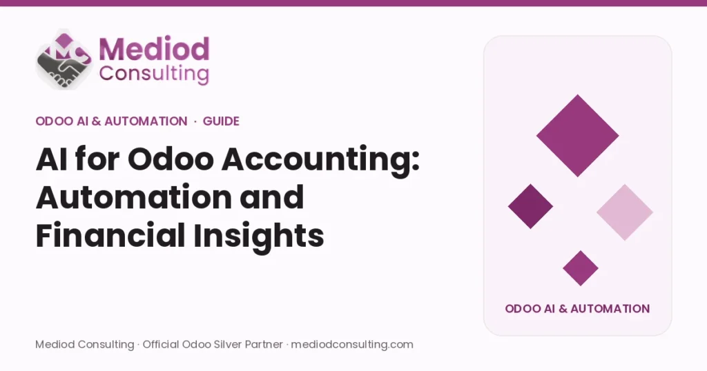 AI for Odoo Accounting: Automation and Financial Insights – Mediod Consulting Odoo AI & Automation guide cover