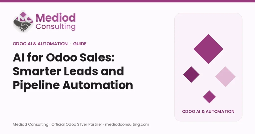 AI for Odoo Sales: Smarter Leads and Pipeline Automation – Mediod Consulting Odoo AI & Automation guide cover