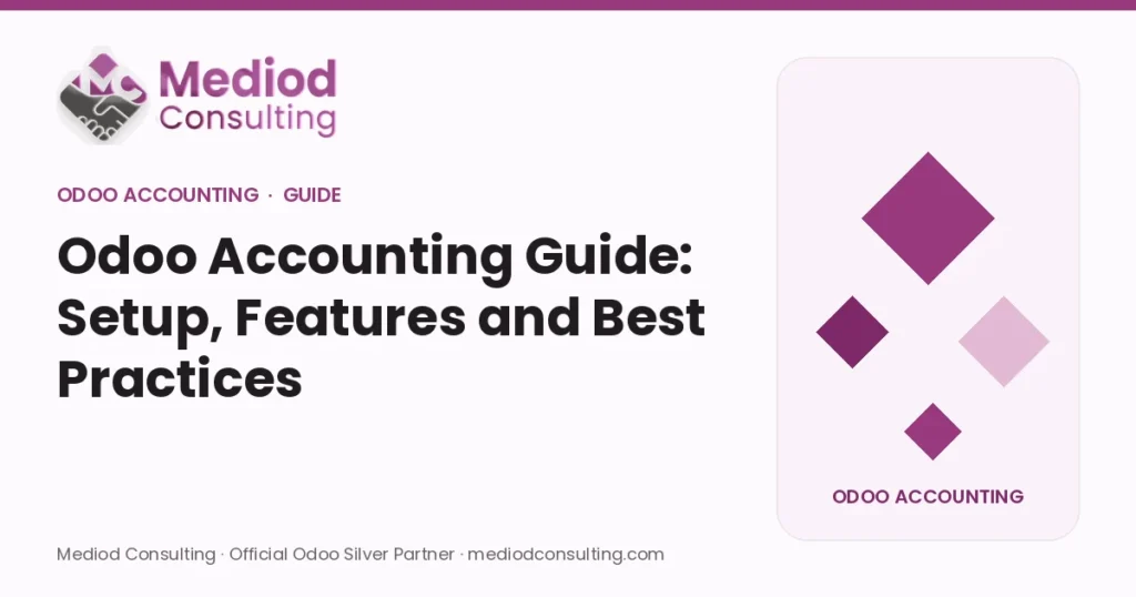 Odoo Accounting Guide: Setup, Features and Best Practices – Mediod Consulting Odoo Accounting guide cover