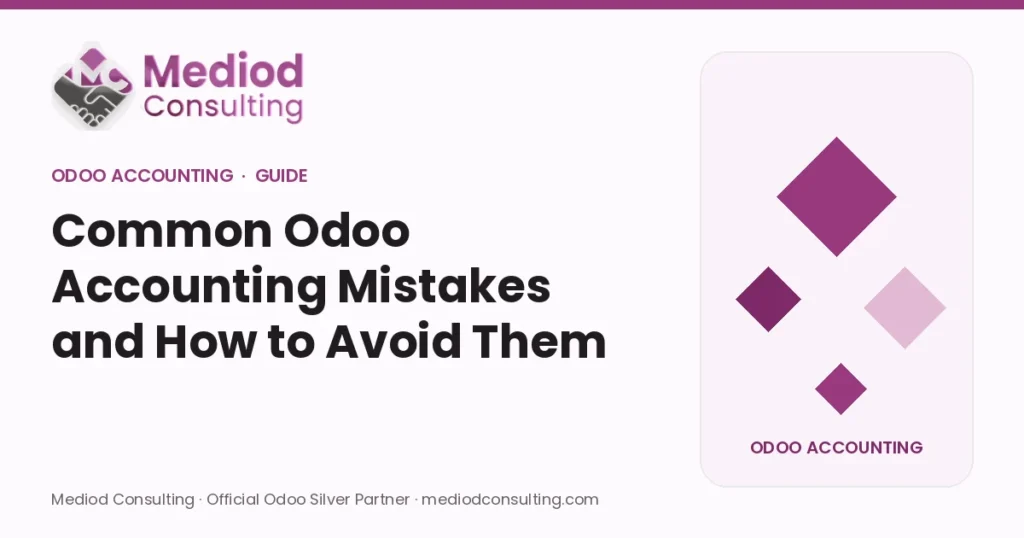 Common Odoo Accounting Mistakes and How to Avoid Them – Mediod Consulting Odoo Accounting guide cover