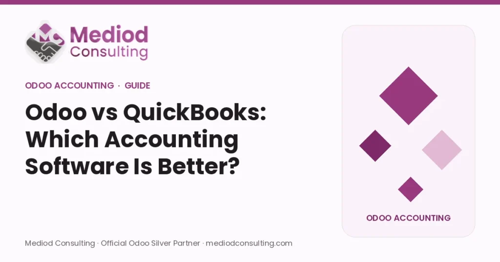Odoo vs QuickBooks: Which Accounting Software Is Better? – Mediod Consulting Odoo Accounting guide cover