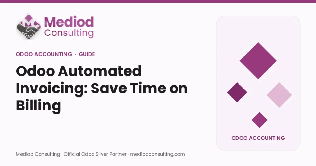 Odoo Automated Invoicing: Save Time on Billing – Mediod Consulting Odoo Accounting guide cover