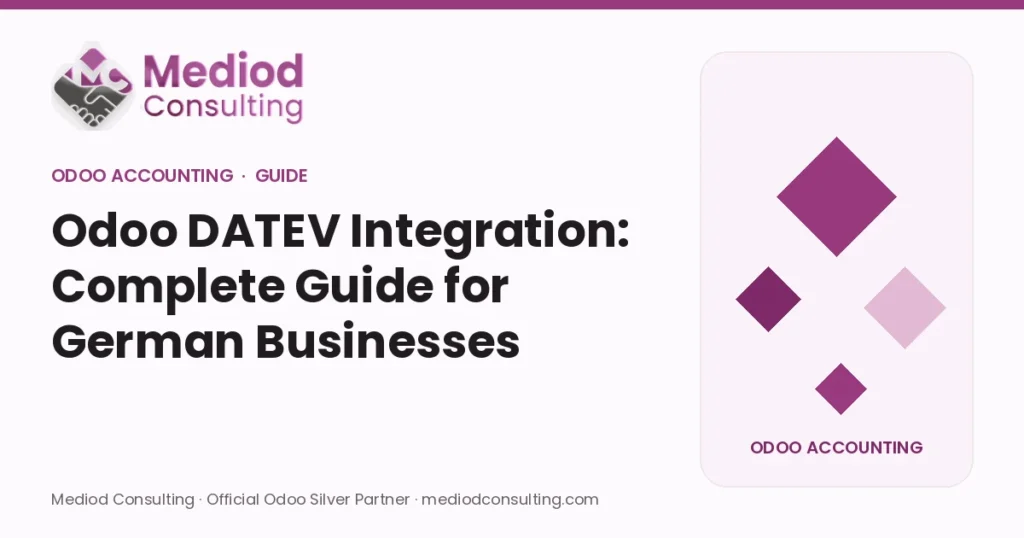 Odoo DATEV Integration: Complete Guide for German Businesses – Mediod Consulting Odoo Accounting guide cover