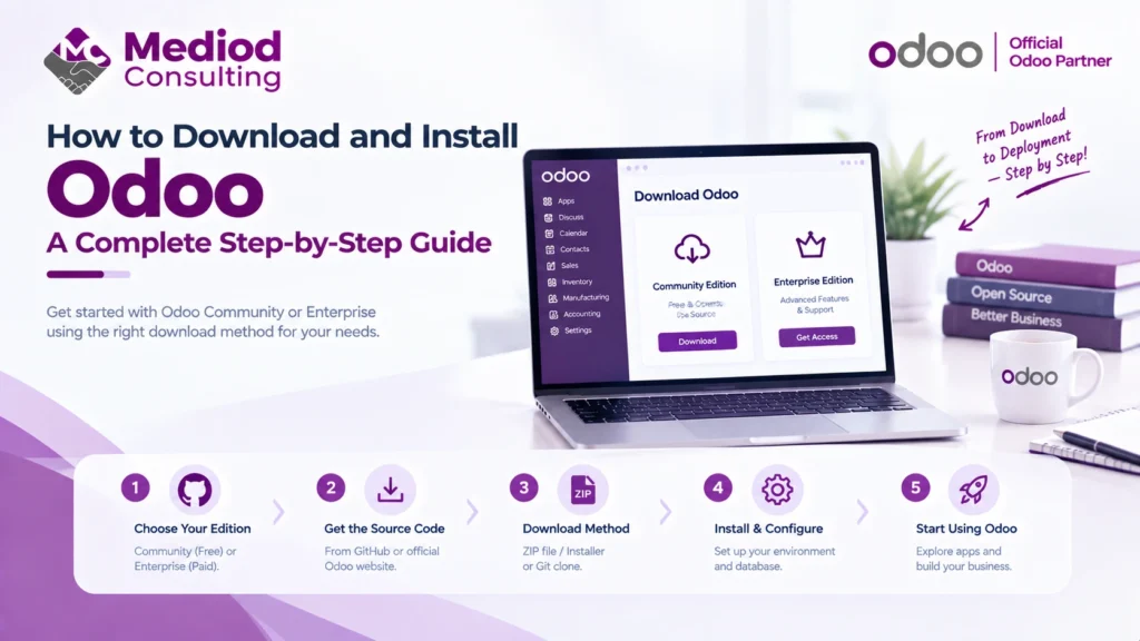 Odoo download and installation guide for Community and Enterprise