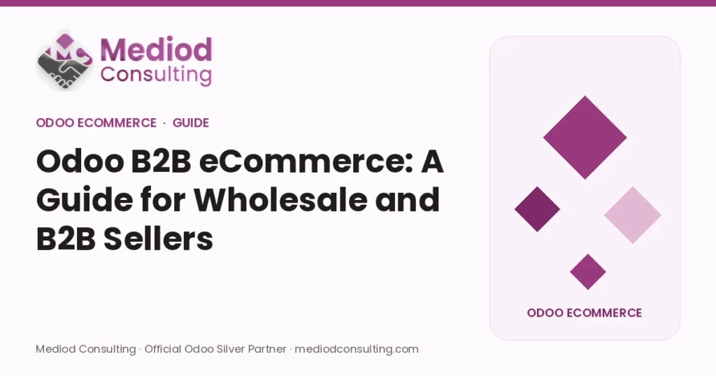 Odoo B2B eCommerce: A Guide for Wholesale and B2B Sellers – Mediod Consulting Odoo eCommerce guide cover