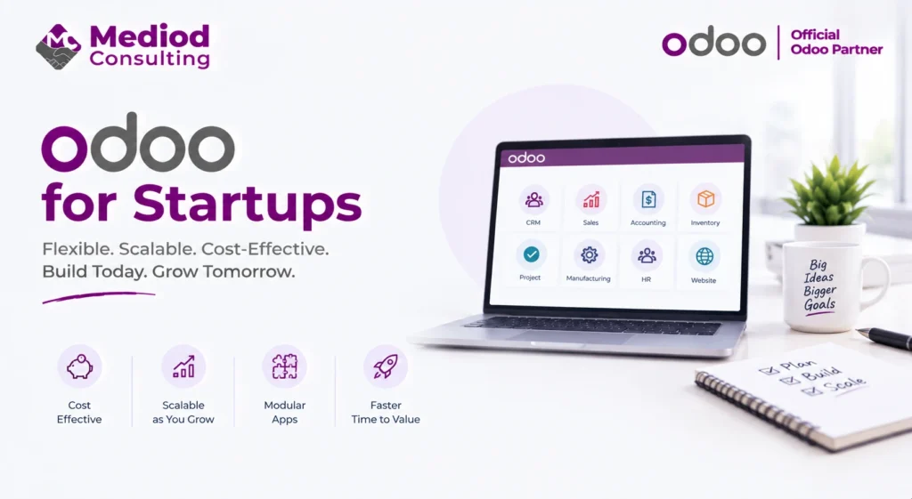Odoo for startups with scalable and cost-effective business management