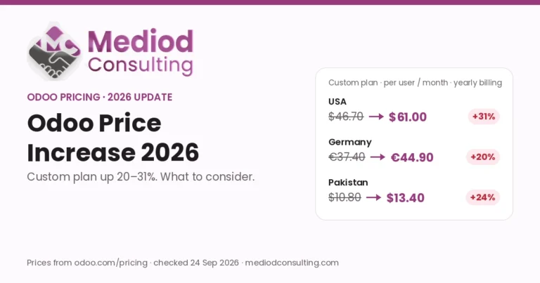 Odoo Price Increase 2026: Custom Plan Up 20%+ — What to Consider